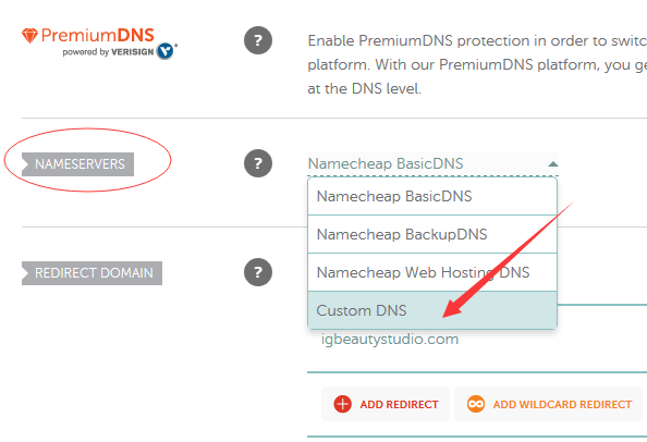 选择自定义DNS