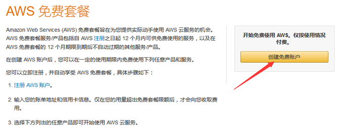 亚马逊AWS申请官网