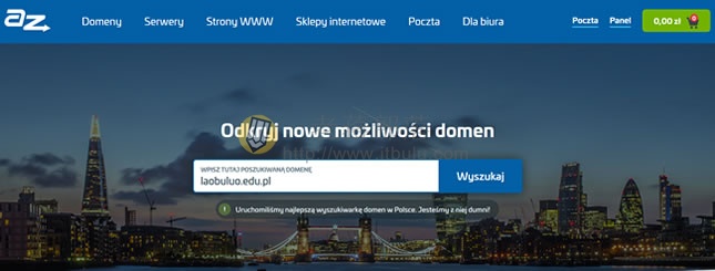 波兰域名注册商AZ.PL免费注册.edu.pl教育域名申请过程