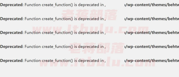解决网站"Deprecated: Function create_function()"报错问题