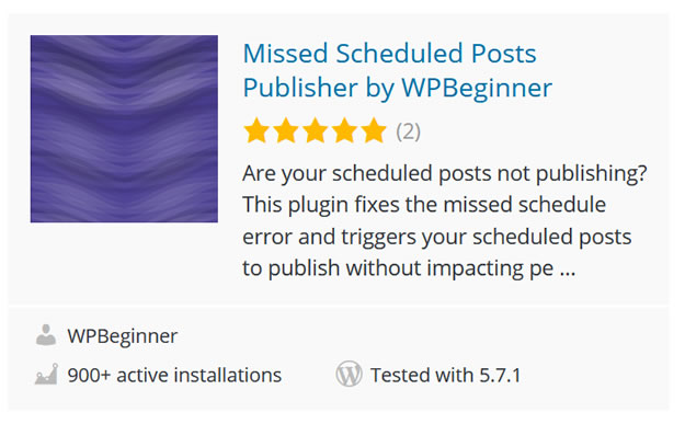 用Missed Scheduled Posts插件解决WordPress定时发布文章失败问题