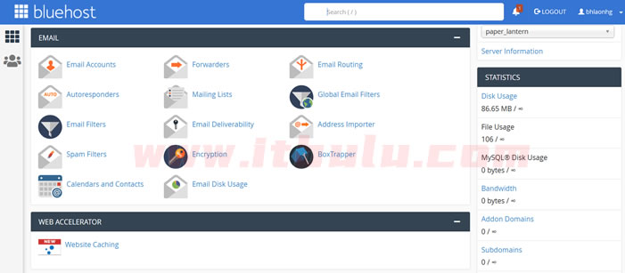 BlueHost虚拟主机初识cPanel面板（设置简体中文及检查资源利用率） - 第1张