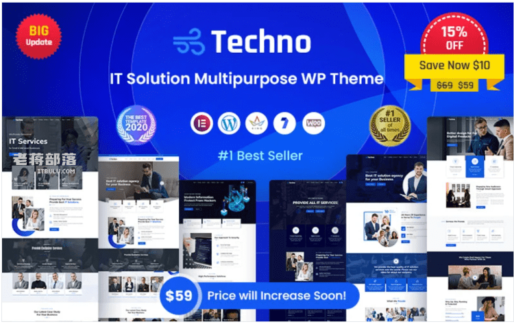 Techno - IT解决方案和业务服务WordPress主题