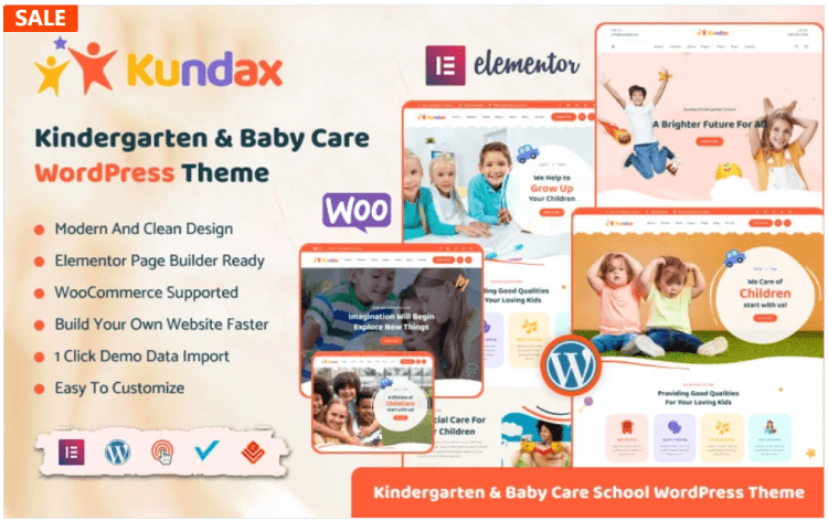 Kundax - 幼儿园婴儿护理儿童WordPress主题