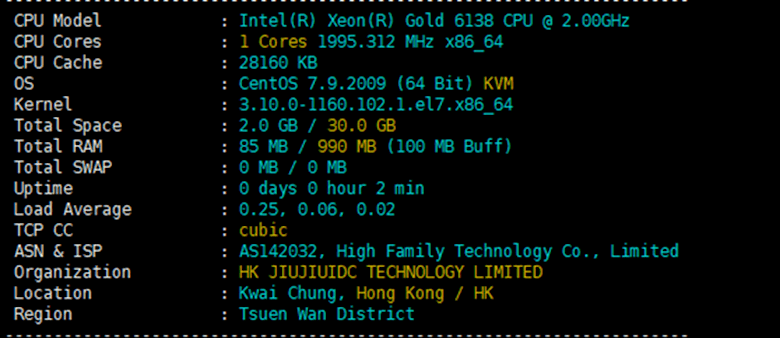 记录莱卡云香港BGP云服务器测评 1G1C配置月费25元起 - 第2张