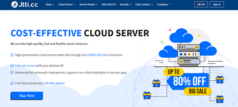 JTTI 海外云服务器促销 - CN2精品网络VPS年付.62 可选香港/美国/新加坡等机房
