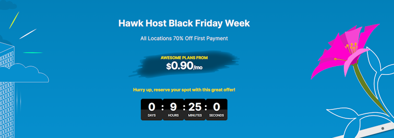 黑色星期五老鹰主机外贸独立站虚拟主机三折优惠 可选独立IP套餐