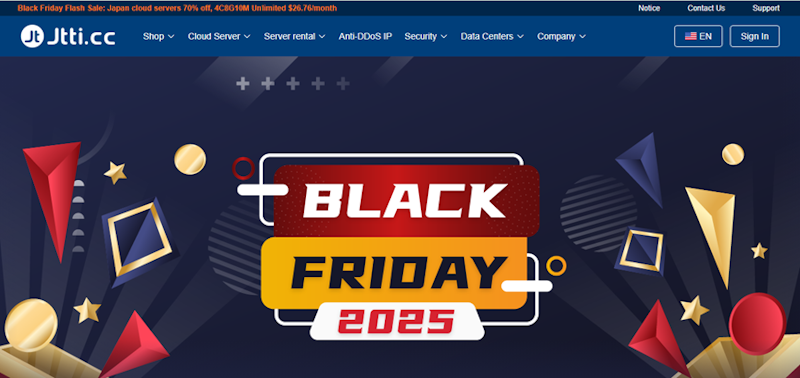 JTTI 黑五活动 - 日本云服务器年.7起 4C8G10Mbps不限流量月.76