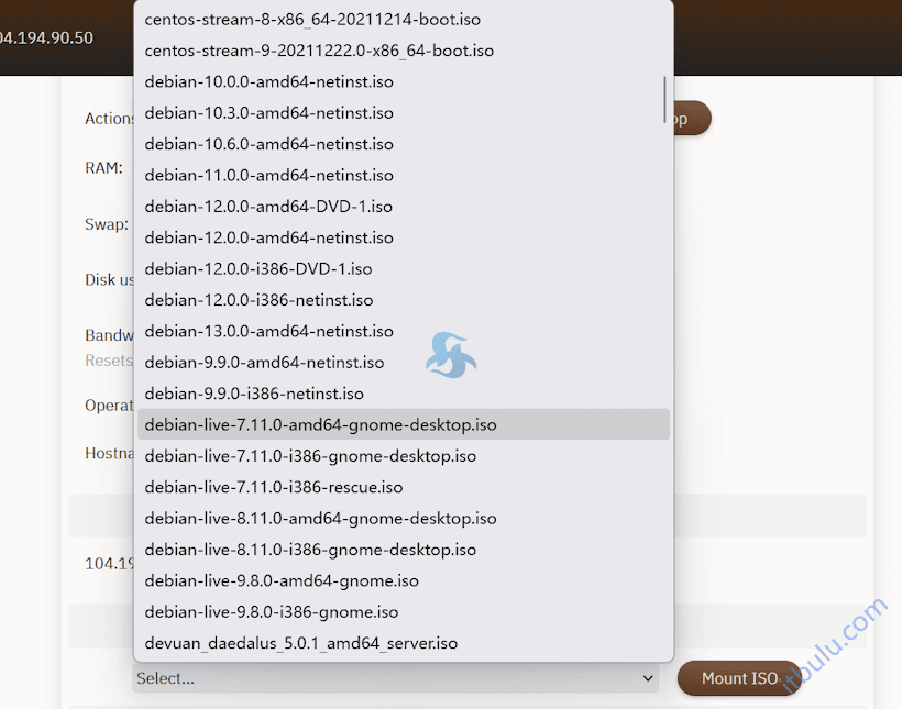搬瓦工VPS内置Mount ISO可选Debian Gnome Desk可视化桌面系统
