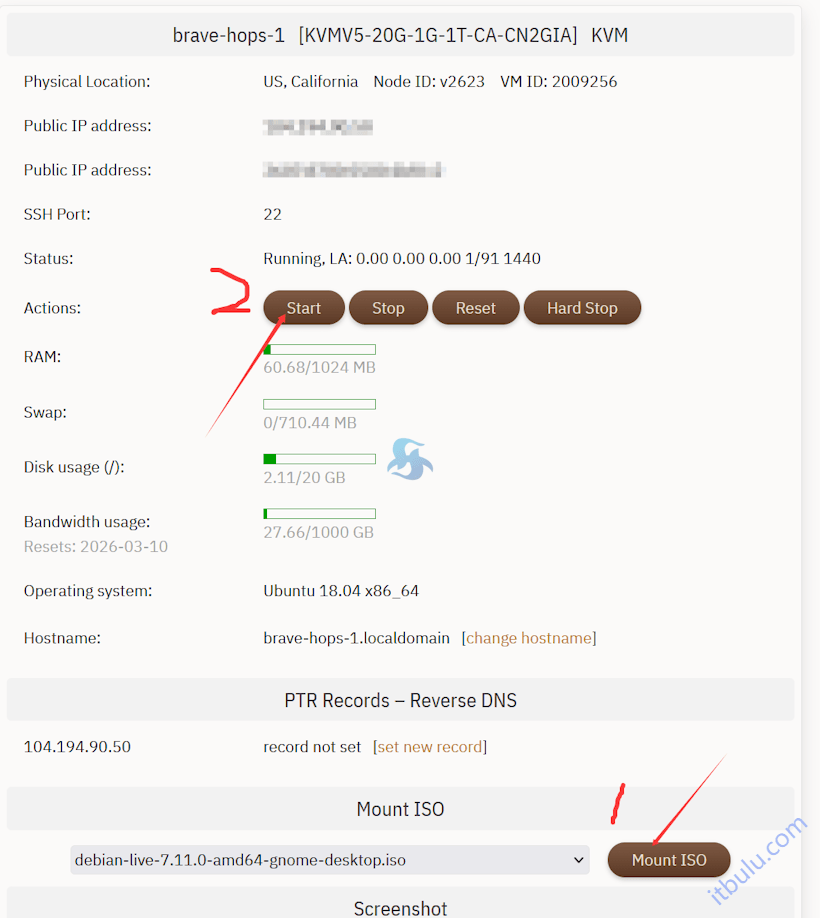 搬瓦工VPS内置Mount ISO可选Debian Gnome Desk可视化桌面系统