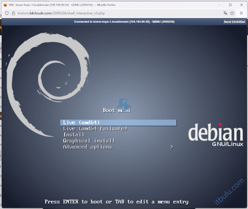 搬瓦工VPS内置Mount ISO可选Debian Gnome Desk可视化桌面系统