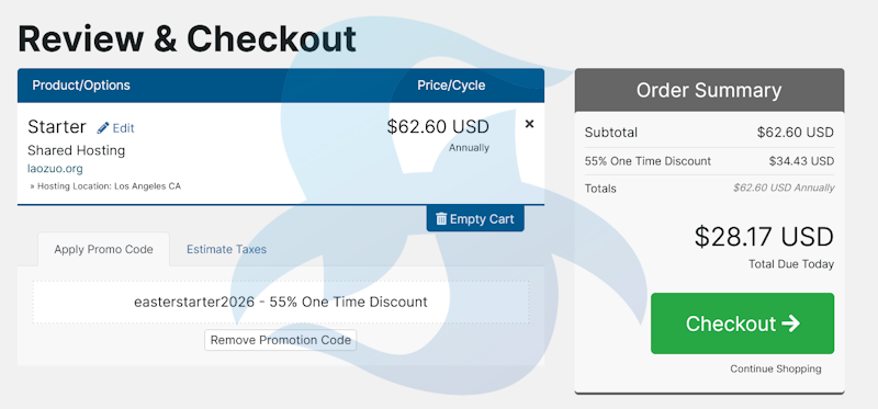 老鹰主机 HawkHost 复活节出海主机促销活动 可选独立IP